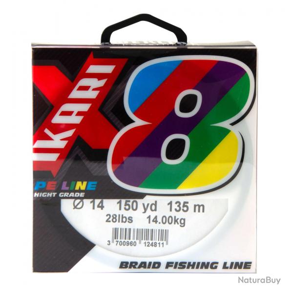 Tresse Ikari 8 brins multicolors 250m 0.18mm / 17kg