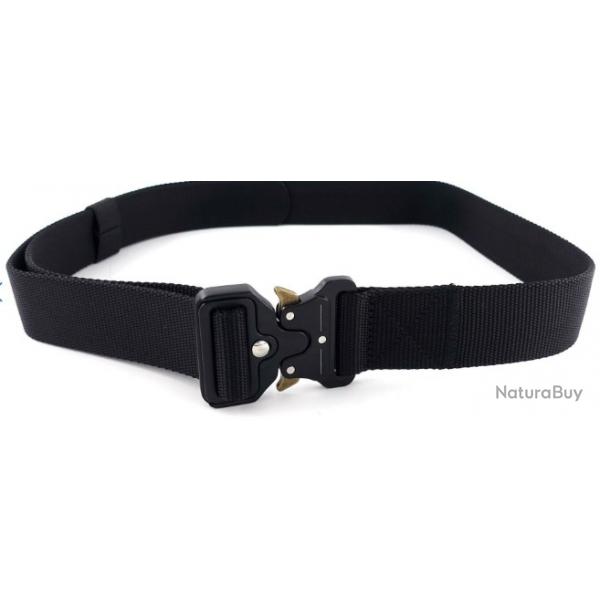 Ceinture noire boucle rapide en mtal