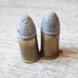 Lot de 2 cartouches calibre 11 mm pour revolver 1873 - Percussion centrale ; sans marquage