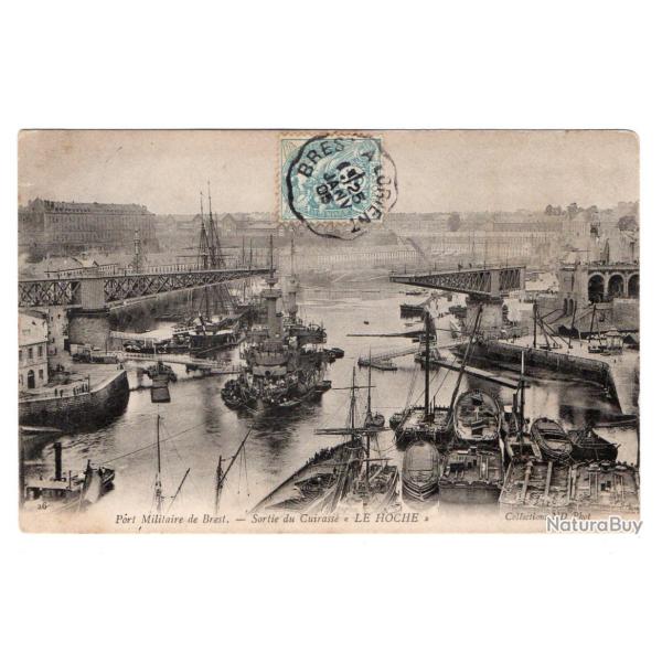 CPA - Marine Militaire-  Port Militaire de Brest - Sortie du Cuirasse " LE HOCHE " - N3184
