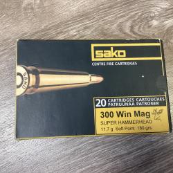 Sako super hammerhead soft point calibre 300 win mag 11,7g.       180gr