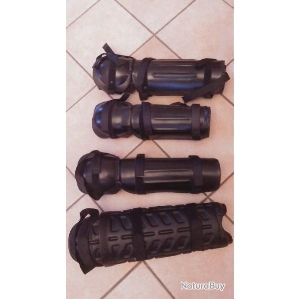 Ensemble de 2 Pices Genouilleres avec Protge tibias des forces de Police SWAT