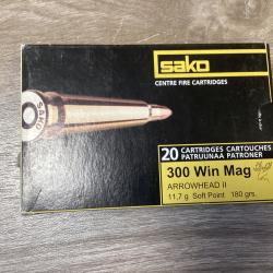 Sako  Arrowhead II calibre 300 win mag 11,7g.     180gr