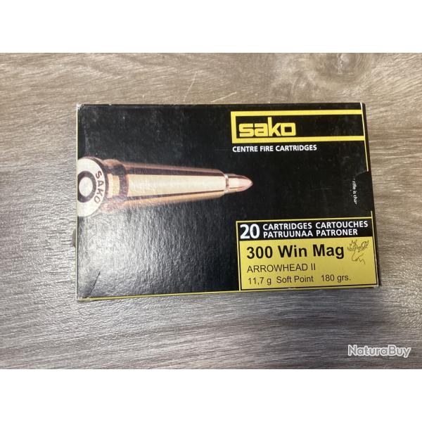 Sako  Arrowhead II calibre 300 win mag 11,7g.     180gr