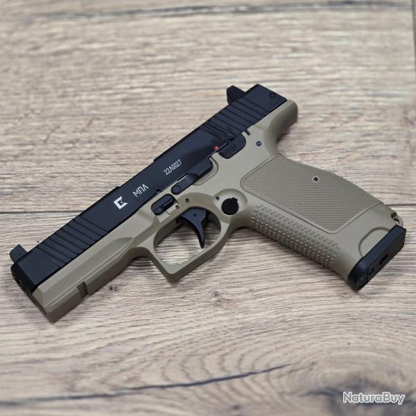 SOLDES PISTOLET 6MM MKW BLOWBACK METAL NOIR ET TAN