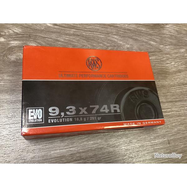 RWS evo calibre 9,3x74R    18,8g.    291gr