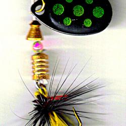 Cuiller tournante avec plumes pour tuites, perches et autres carnassiers - 3.30 gr - CT-XF2