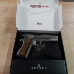 PISTOLET SPRINGFIELD ARMORY 1911 MIL SPEC INOX CAL 45 ACP OCCASION TRES BON ETAT