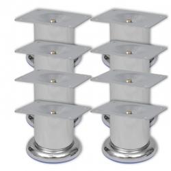 Pieds ronds chromés pour canapé 8 pcs - Robustesse et style pour bricolage facile