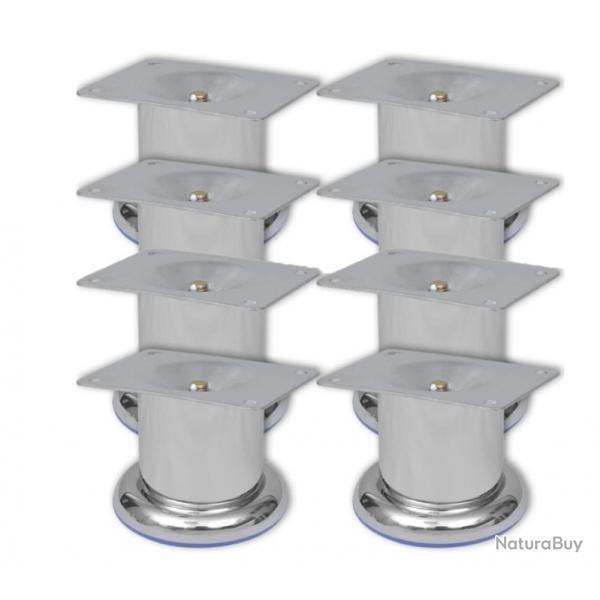 Pieds ronds chroms pour canap 8 pcs - Robustesse et style pour bricolage facile