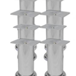 Pieds ronds de canapé chromés 8 pcs 120 mm - solution pratique pour bricolage et rénovation