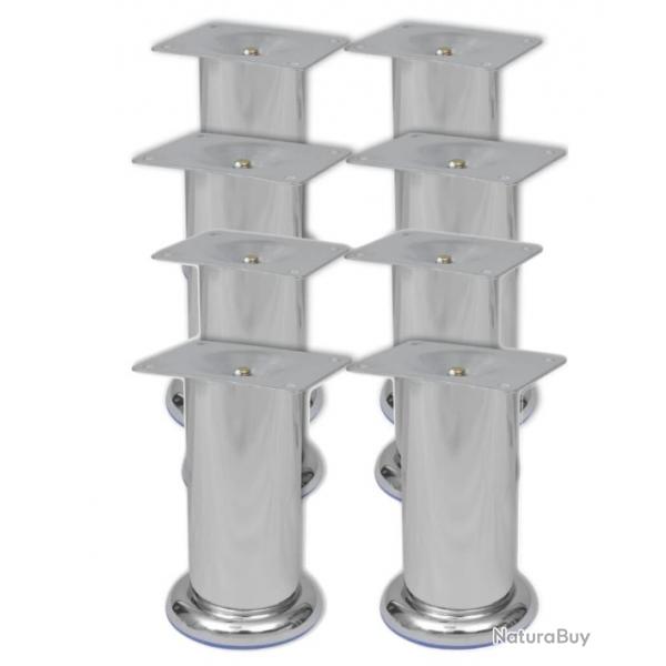Pieds ronds de canap chroms 8 pcs 120 mm - solution pratique pour bricolage et rnovation