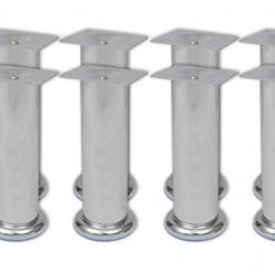 Pieds ronds chromés pour canapé 8 pcs 180 mm - Solution pratique pour rénovation et bricolage
