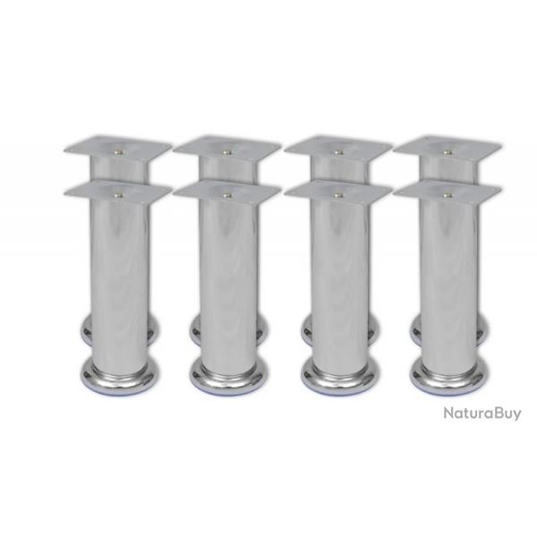 Pieds ronds chroms pour canap 8 pcs 180 mm - Solution pratique pour rnovation et bricolage