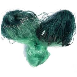 Filet de pêche pliable en Nylon monofilament vert, profondeur 1.5m à 3m, longueur 90m, maille 25mm-6