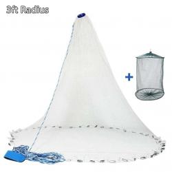 Filet de Pêche en Eau Salée Américaine, Pieds de Rayon, avec Poids 3ft Radius