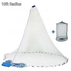 Filet de Pêche en Eau Salée Américaine, Pieds de Rayon, avec Poids 10ft Radius