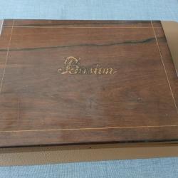 Belle grande boîte en bois placage palissandre , "Boston" en Marqueterie pour réalisation de coffret