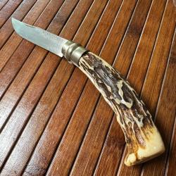 BEAU OPINEL N8 CUSTOM ARTISANAL UNIQUE MANCHE BOIS DE CERF