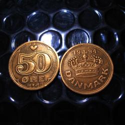 Danemark piece de 50 ore  1994 ttb