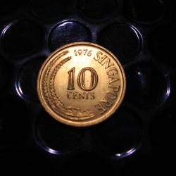 Singapore  piece de 10 cents 1976 ttb+ (hypocampe)