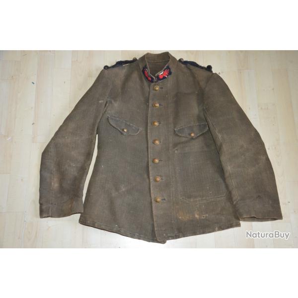 TUNIQUE DE FEU DE SAPEUR POMPIER-BELLE EPOQUE-FRENCH FIREFIGHTER JACKET 1900
