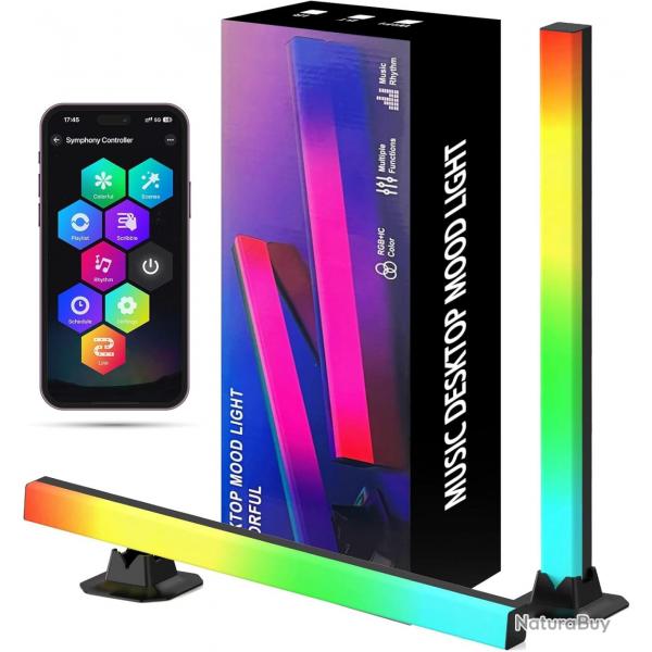 Lampe LED TV, Gaming Smart LED Barres RGB avec Modes Scne, Modes Musique synchronisation musicale,