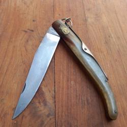 Trés Grand Couteau CORSE VENDETTA à palme 31 cm Manche en corne