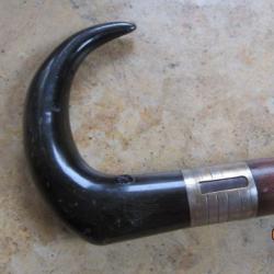 Canne fusil dumonthier en calibre 12mm centrale parfaitement fonctionnelle poignée corne embout auth