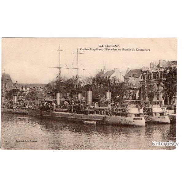 CPA - Marine Militaire -LORIENT - Contre Torpilleur d'Escadre au Bassin du CommerceN3448