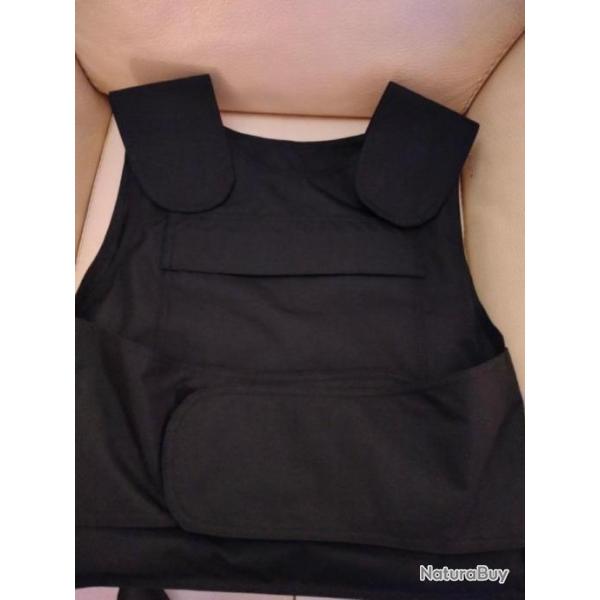 GILET PARE BALLES COMPLET AVEC KEVLAR 3A TAILLE UNIQUE REGLABLE DU M AU XL