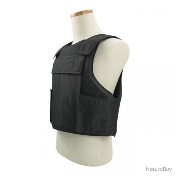 GILET PARE BALLES 3A AVEC PORTE PLAQUES TRES DISCRET NOIR TAILLE M/L/XL EN PE GARANTIE 10 ANS