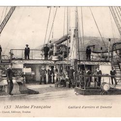 CPA - Marine Militaire - " MARINE FRANÇAISE  " -Gaillard d'arrière et Dunette  N°3455