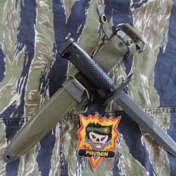 Baïonnette USM6 MILPAR, rare fourreau USM8A1 VIZ, US Vietnam.