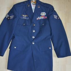VAREUSE CHEMISE & PANTALON OFFICIER AMERICAIN-USAAF DRESS BLUE JACKET & TROUSER-AVIATION VIETNAM
