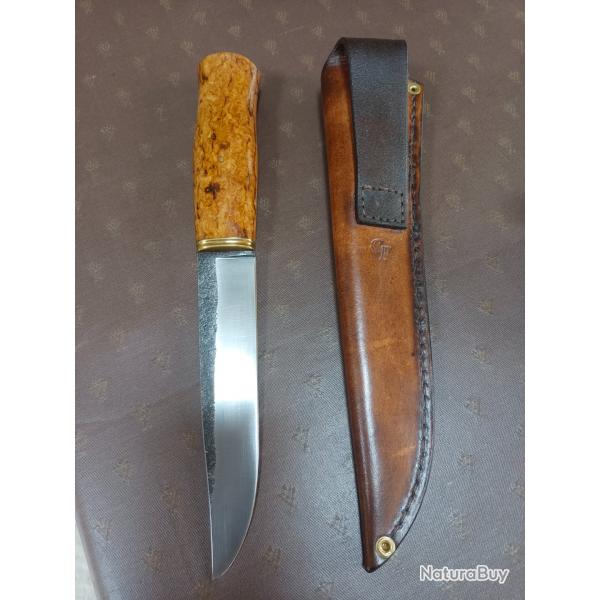 Couteau Fred Charrire forg en acier 80 CRV 2 , manche en superbe loupe de frne