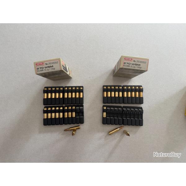 LOT DE MUNITIONS NEUVE NORMA CALIBRE 270WSM VULKAN 10.1G/156GR