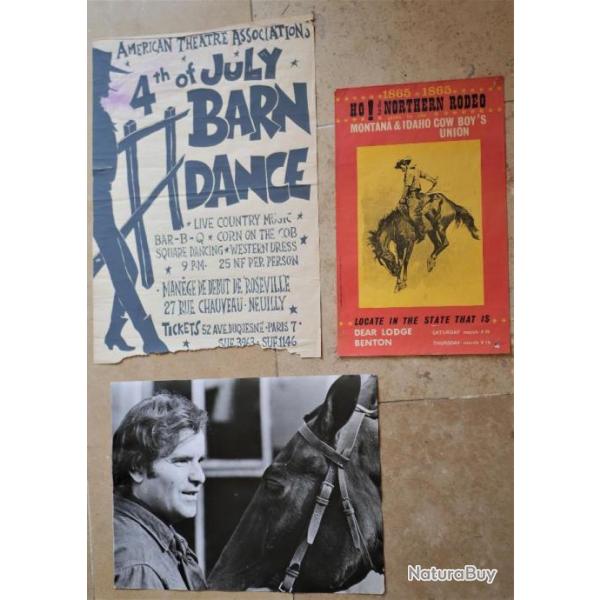 VINTAGE WESTERN COWBOY RODO FAR WEST affiches originales NEUILLY MONTANA affiches et photo