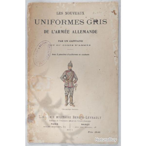 Livret militaire nouveaux uniformes gris de l'arme allemande 1911  tampon - WWI  - ref SCN24LVM002