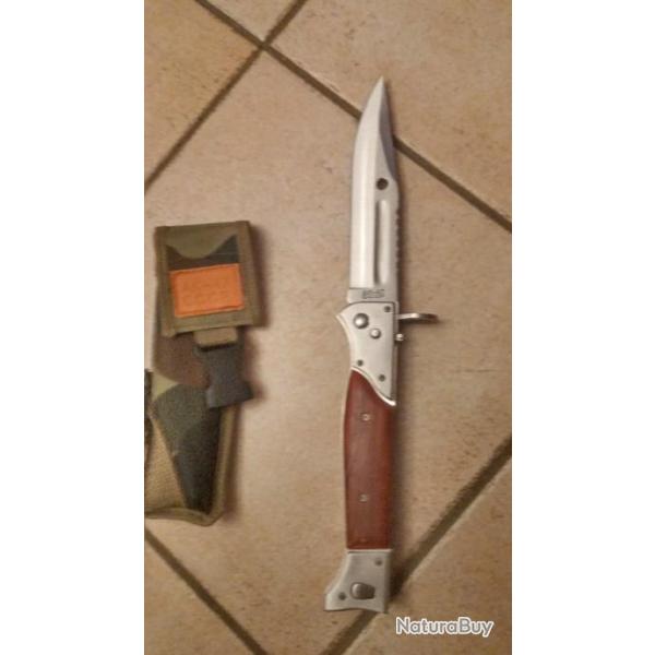 ENCHERE BAIONNETTE RUSSE POUR KALASH AK47 ET AK74 SEMI AUTOMATIQUE NEUVE AVEC ETUI CAMO SERBES