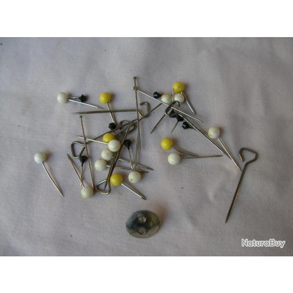 LOT DE 34 ATTACHES POUR BROCHES PIN'S PENDENTIFS 5 MODLES DIFFRENTS A PLANTER SUR SUPPORT