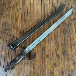 BAÏONNETTE ARISAKA MOD 30 KANASHIRO SAKUGANKI DE L'ARMÉE IMPÉRIAL JAPONAISE AVEC SON FOURREAU