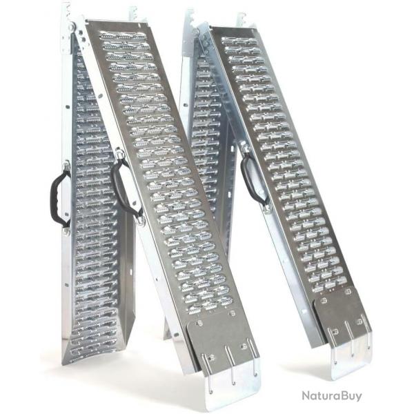 Lot de 2 rampe de chargement stries antidrapantes et plaques de stabilisations intgres