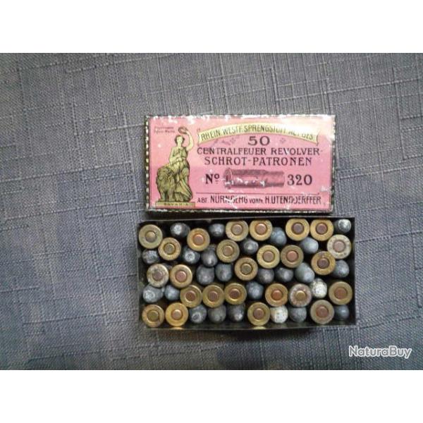 boite de 50 cartouches rvolver 320 bulldog percussion centrale anciennes et de collection