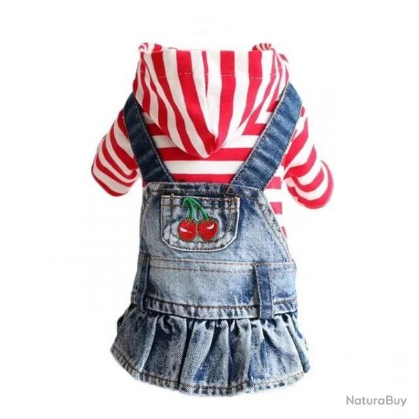 XS-2XL Denim chien vtements Cowboy chien manteau chiot vtements pour petits chiens jean veste chie