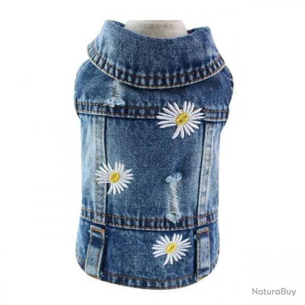 XS-2XL Denim chien vtements Cowboy chien manteau chiot vtements pour petits chiens jean veste chie
