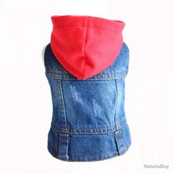 XS-2XL Denim chien vtements Cowboy chien manteau chiot vtements pour petits chiens jean veste chie