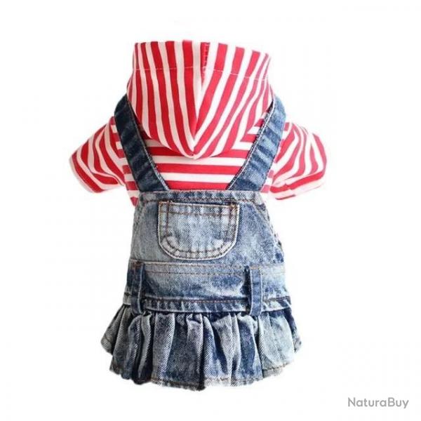 2XL Denim chien vtements Cowboy chien manteau chiot vtements pour petits chiens jean veste chien g