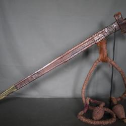 Epée takouba avec son rare cordon d'attache - Sud de l'Algérie, Mali, Niger, 19ème siècle