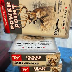 Lot de 3 boites de munitions winchester PP 180gr POWER POINT